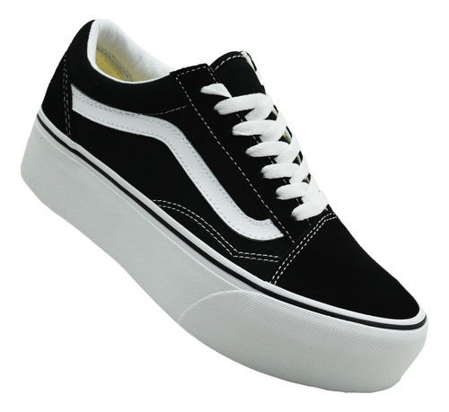 Tenis Vans Old Skool Stackform Vn0a7q5m6bt Suede/cnblk/trwht