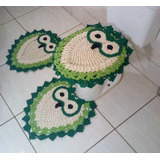 Jogo De Banheiro Formato De Coruja Crochê 