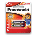 02 Pilhas Baterias Aaa Palito Alcalina Panasonic - 1 Cartela