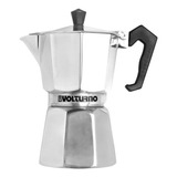 Cafetera Volturno Clásica 3 Pocillos Aluminio Italiana