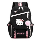 Bonita Mochila Escolar De Hello Kitty Para Grados 1-6 Color Blanco