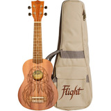 Flight Nus350 Dc Ukulele Soprano Sapelli Africano Con Funda Color Marrón