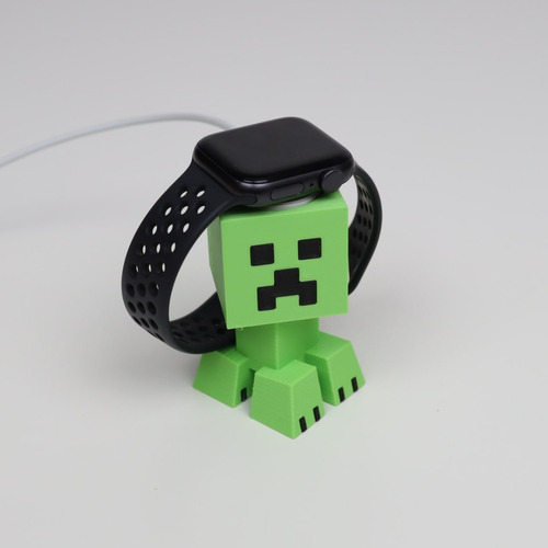 Suporte Carregador Smartwatch Apple Watch Minecraft Creeper