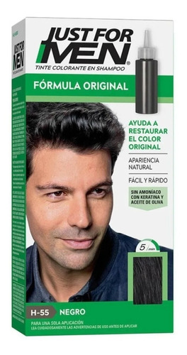 Tintura Shampoo Just For Men Negro Tono Negro