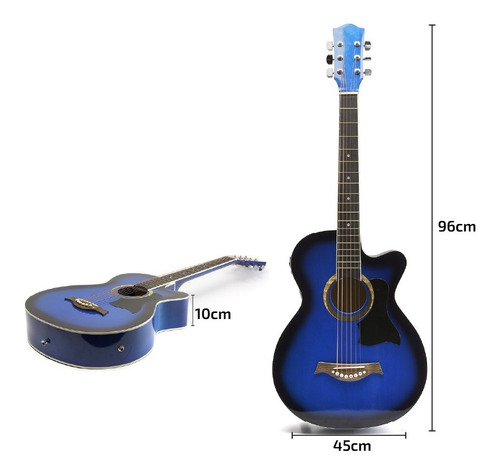 Guitarra Criolla Electroacustica Madera Funda Cuerdas Acero