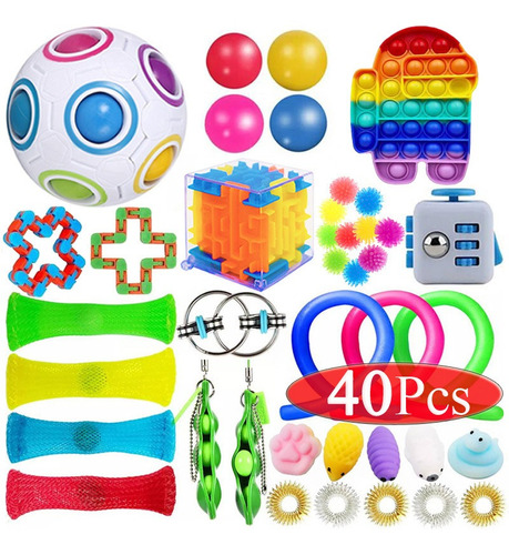 Set De Juguetes Sensoriales Pop Bubble, 40 Piezas