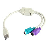 Adaptador Usb A 2 Ps2 Hembra Conversor Nisuta Nscouspsch