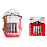 Kit 8 Pilhas Recarregaveis 4 Aa E 4 Aaa + Carregador Bivolt