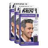  Cubre Canas Just For Men Control Gradual Para El Cabello Kit X 3 Unidades Para Un Entrecano Perfecto- Sin Amoniaco - Tono Castaño Oscuro