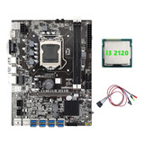 Placa Base B75 Eth Mining, Adaptador Usb 8xpcie+cpu I3 2120+