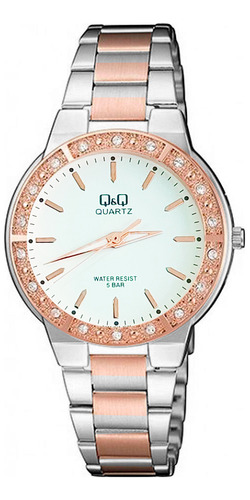 Reloj Q&q Qyq Q985j010 Elegante Star Diamond Mujer +estuche 