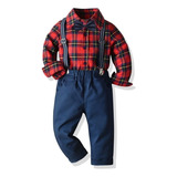 Trajes Ropa Para Niño Ropa Camisa A Cuadros Roja Trajes Para