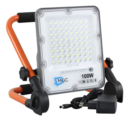 Refletor Led Portátil 100w Recarregável Prova D'água Ip66 