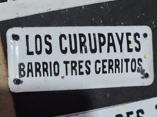 Cartel Antiguo Enlozado De Calle Los Curipayes (b3c)