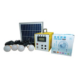 Kit Solar+ Panel 10w 4 Bombillas + Ventilador Y Usb