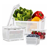 Organizadores Para Refrigerador Fruta/verdura Contenedor 3pz