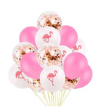 Bouquet Flamingo Rosa Globo Arreglo Confeti Fiesta Ballons