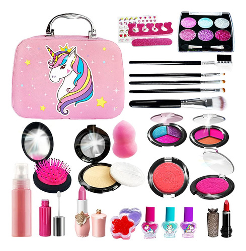 Kit De Maquillaje Para Niñas, Regalo De Cumpleaños Lavable