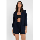 Blazer Abierto Fit Recto Con Solapa High Street