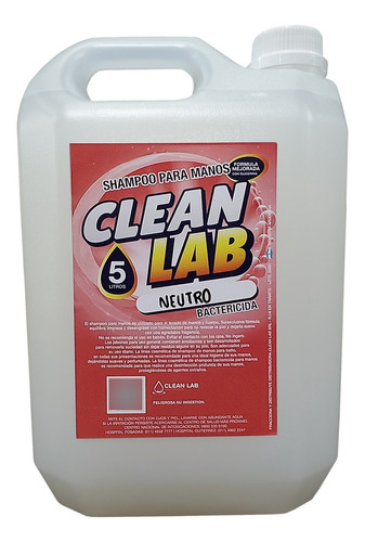 Shampoo Jabón Liquido Para Manos Neutro Bact. C/glic X 5 Lts
