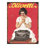 Chapa Publicidad Antigua Maquina De Escribir Olivetti Z603