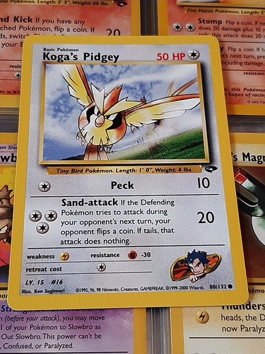 Koga's Pidgey,original De Pokemon Tcg De 1999-2000