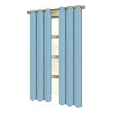 Cortinas Blackout 188cm Ancho X 274cm Largo En 2 Paneles Color Azul Acero