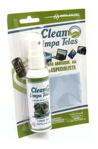 Limpa Telas Clean 60ml Com Flanela Anti-riscos Implastec