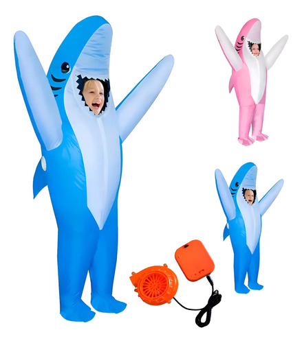Disfraz Inflable De Tiburón Para Niños 120-155cm, Disfraz