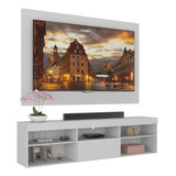 Rack Suspenso Com Painel Tv Até 65 Miami Multimóveis Mp1058 Cor Branco