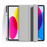 Funda Smartcover Full Para iPad 10 Gen 10.9 Ranura Pencil 11 Color Gris