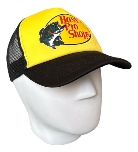 Gorra De Pesca Compatible Bass Estampada  Malla Curva