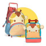 Kit Mochila De Rodinha Escolar Infantil Menina E Lancheira