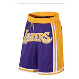 Pantalones Cortos Deportivos Retro De Los Lakers Para Balonc
