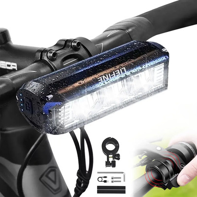 Luz Bicicleta LED 3000 Lúmenes 3 Leds 5 Modos USB Recargable 2000mAh , Lámpara Delantera de Aluminio Resistente y Brillante, Incluye Timbre Negro, Ideal Ciclismo Urbano y Nocturno – LIEFINE® | Envío gratis