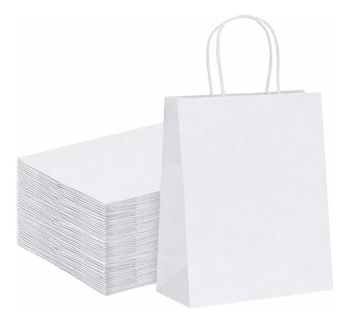 25 Bolsas Regalo Papel Mesas Dulces Blanco Bolsas Ecologicas