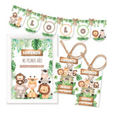 Kit Imprimible Safari Animales Selva Invitación Candy Bar