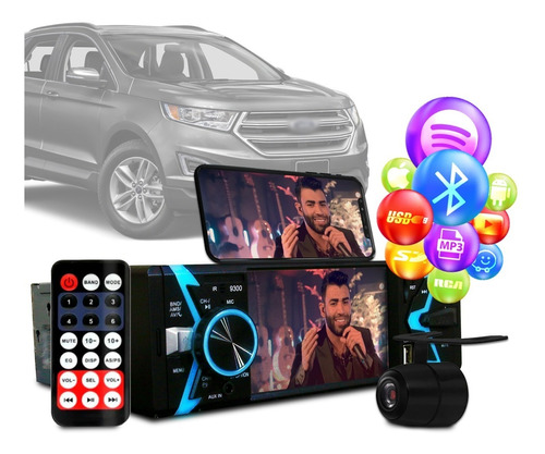 Radio Dvd Bluetooth Mp5 Usb 1din Espelhamento Ford Edge