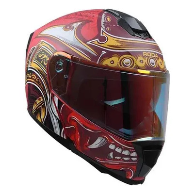 Casco Moto Revenge Pro Rojo Mate Warrior Abatible Roda Rojo Monocolor Mate M
