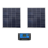 Controlador De Carga 10a+ 2 Placa Painel Solar 50w
