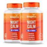 2x Night Calm Complex Melatonina, Triptofano, 60cps Biogens