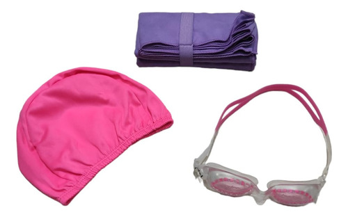 Combo Kit De Natacion Antiparra Jr + Gorro + Toalla Pileta