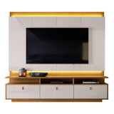 Rack Com Painel Home Tv Até 75 Marrocos Off White/madeirado Cor Off White