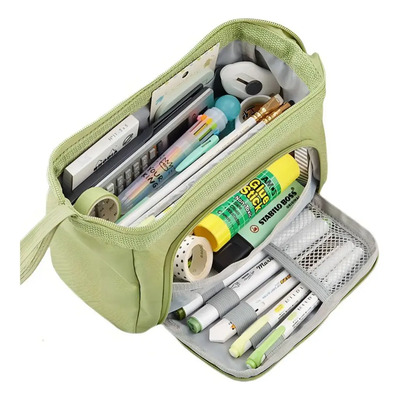 Estuche Escolar Doble Capa Verde Markise para 50 Lápices Gran Capacidad | Meses sin interés