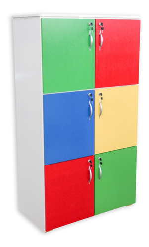 Armário Infantil Com 6 Portas Colorido Carlu 