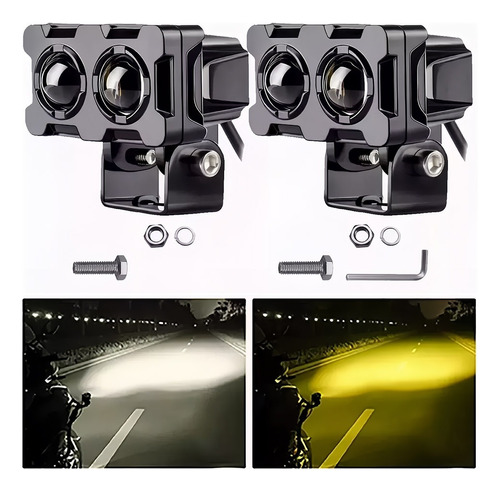 Faros Auxiliares Led Doble Color Para Auto Moto 1 Par