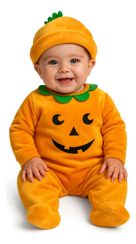 Mameluco Bordado Con Gorro Kiss Halloween Calabaza