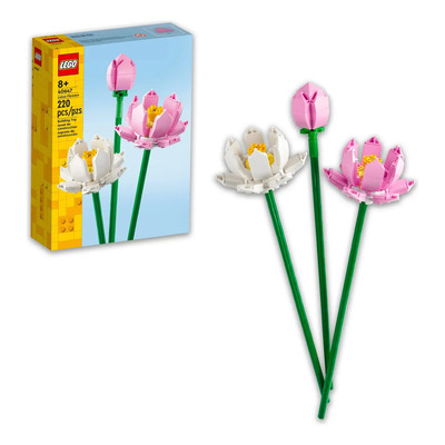 LEGO Botanicals Flores de Loto 40647; Ramo de flores de loto con tres flores armables, dos abiertas y un botón; Apertura de las flores personalizable; 8+ | Envío gratis