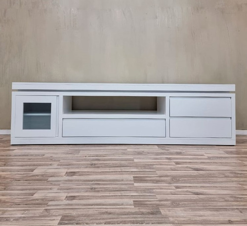 Mueble Laqueado Brooklyn Tv Audio 3 Cajones Puerta 2,20x0,60