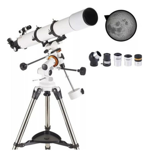Luneta Telescópio Astronômico Refrator 90080 Profissional